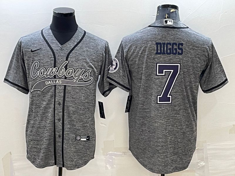 Men Dallas Cowboys #7 Diggs Grey hemp ash 2022 Nike Co branded NFL Jerseys